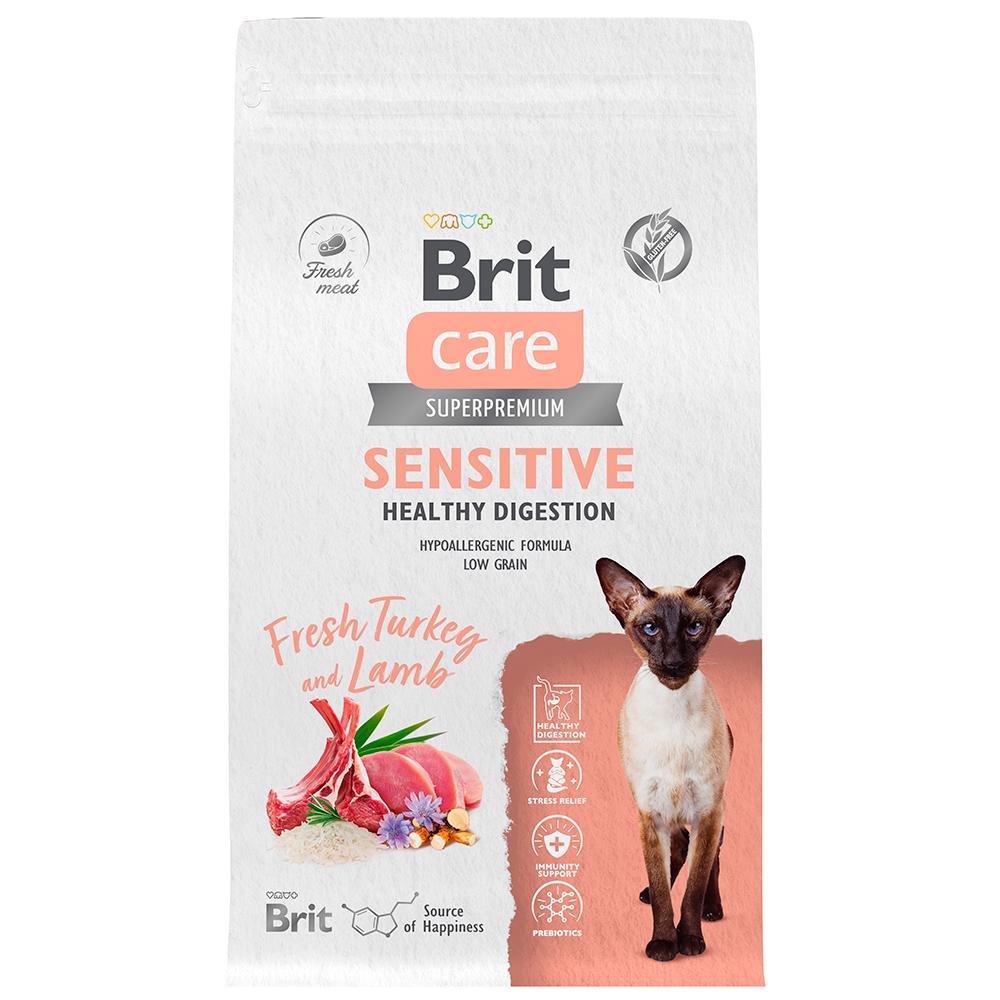 Brit Care Sensitive Сухой корм для кошек, с индейкой и ягненком, 1,5 кг