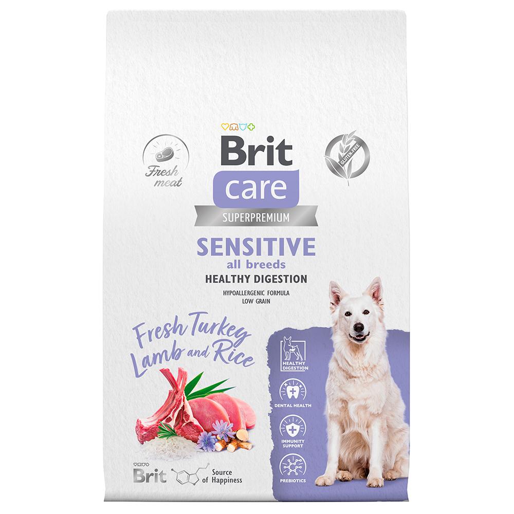 Brit Care Sensitive Сухой корм для собак всех пород, с индейкой и ягненком, 12 кг