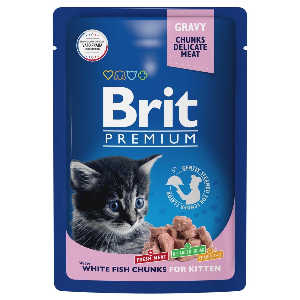 Brit Premium пауч для котят белая рыба в соусе, 85 гр