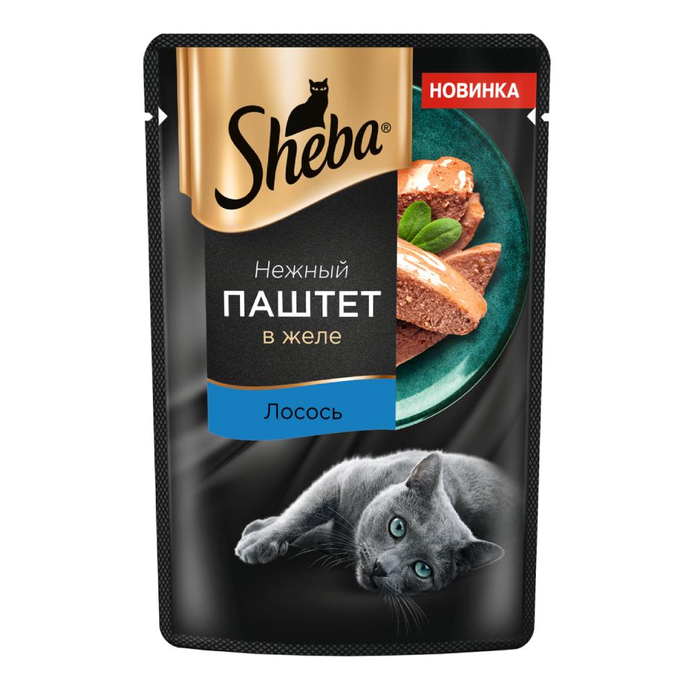 Sheba Корм влажный для кошек, паштет с лососем, 75 гр.