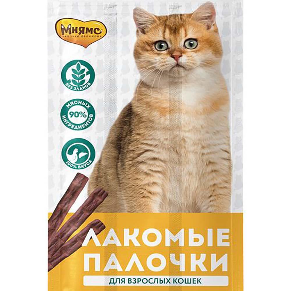 Мнямс Лакомые палочки для кошек с цыпленком и печенью, 13,5 см, 3х5 г