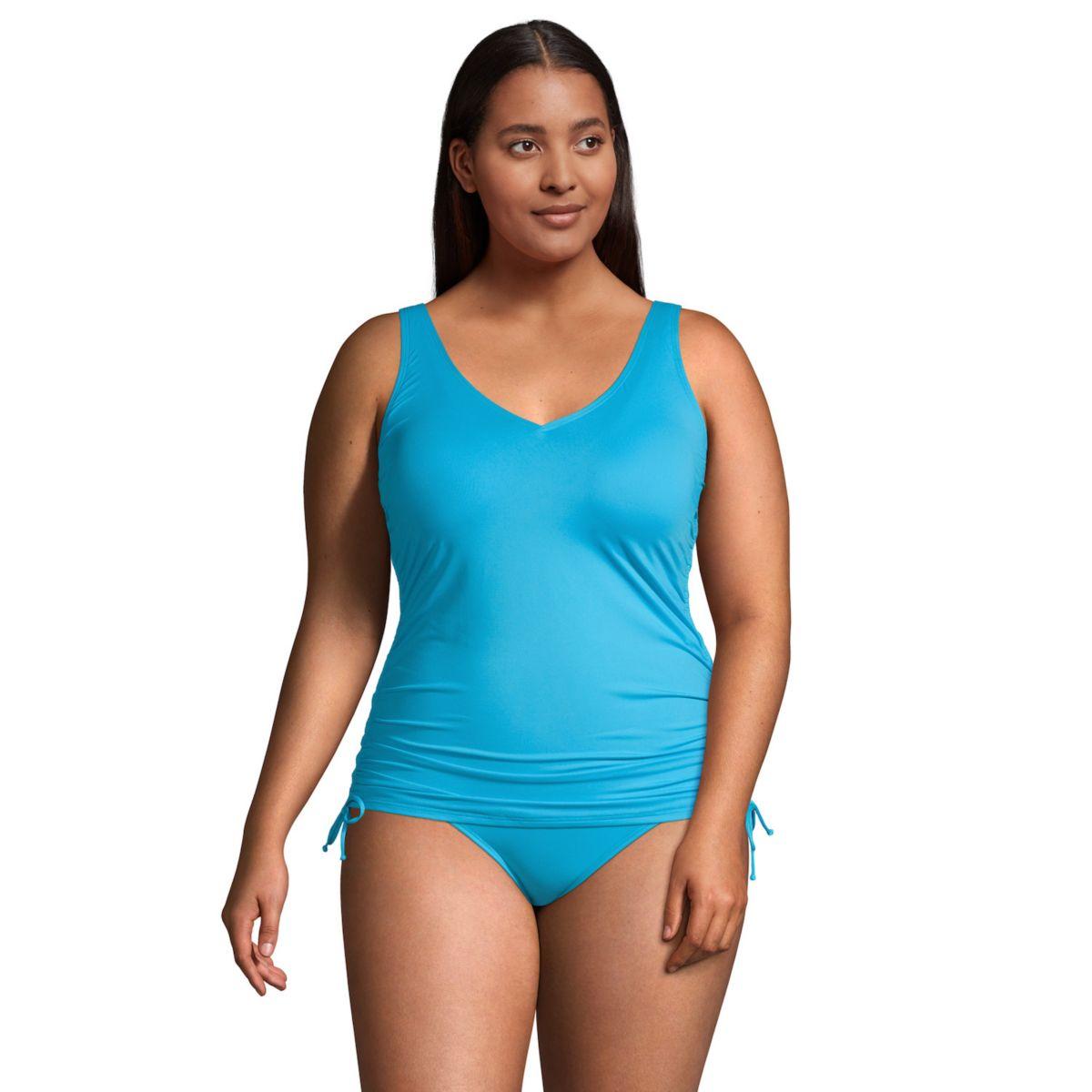 Lands' End | Женский Топы для плавания Lands' End Tankini с боковыми завязками UPF 50