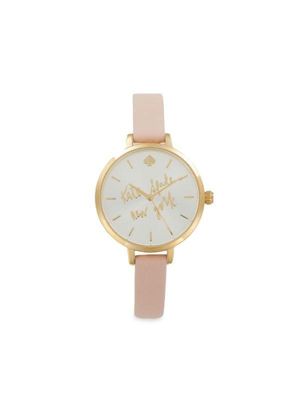 Механические часы Kate Spade New York Metro 34MM с кожаным ремешком