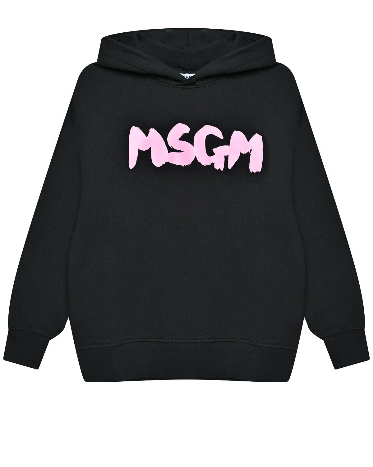 Толстовка-худи с розовым лого MSGM