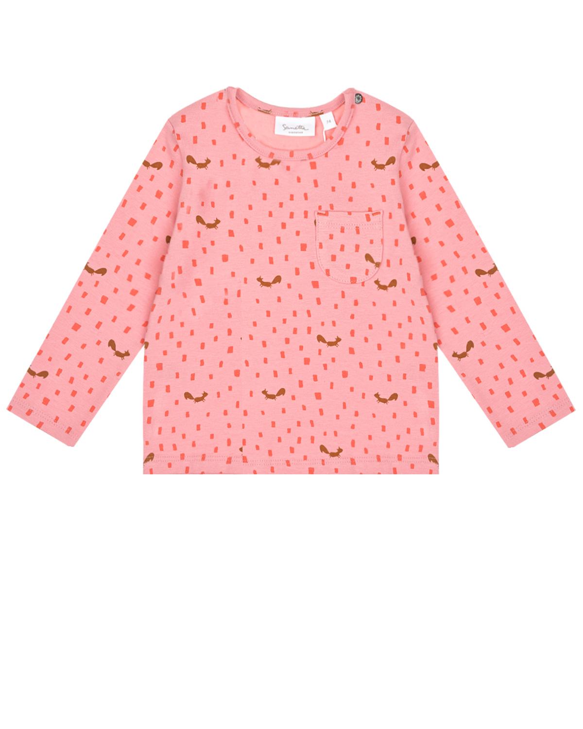 Sanetta Kidswear | Розовая толстовка с принтом "белки" Sanetta Kidswear