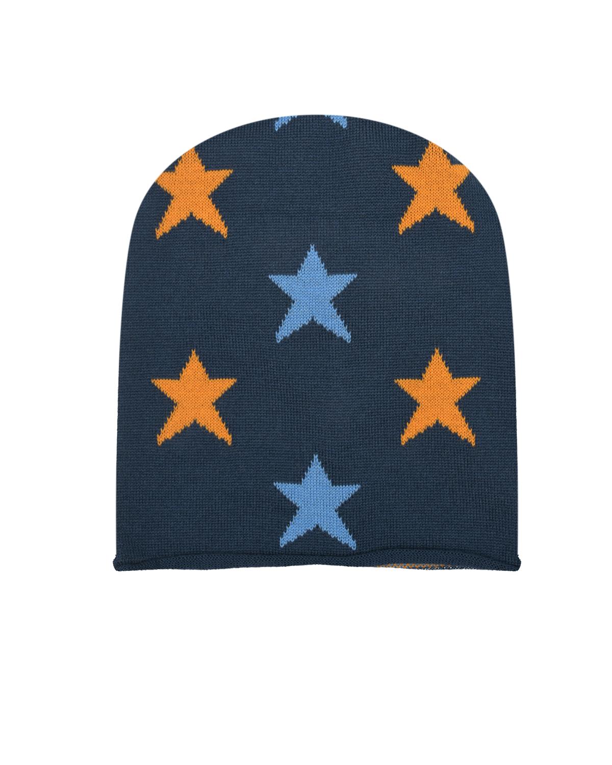 Темно-синяя шапка с декором "звезды" Catya