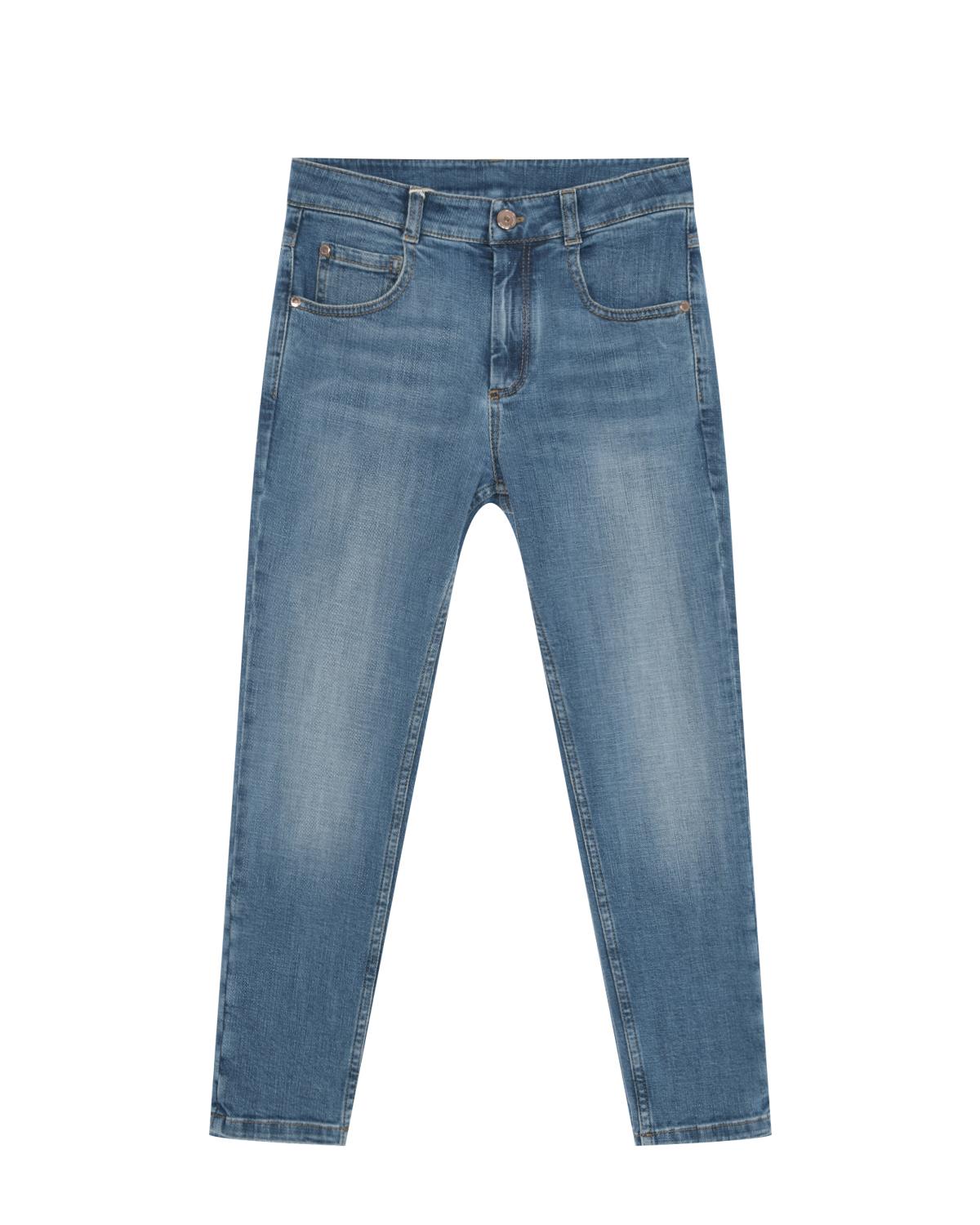 Синие выбеленные джинсы Brunello Cucinelli