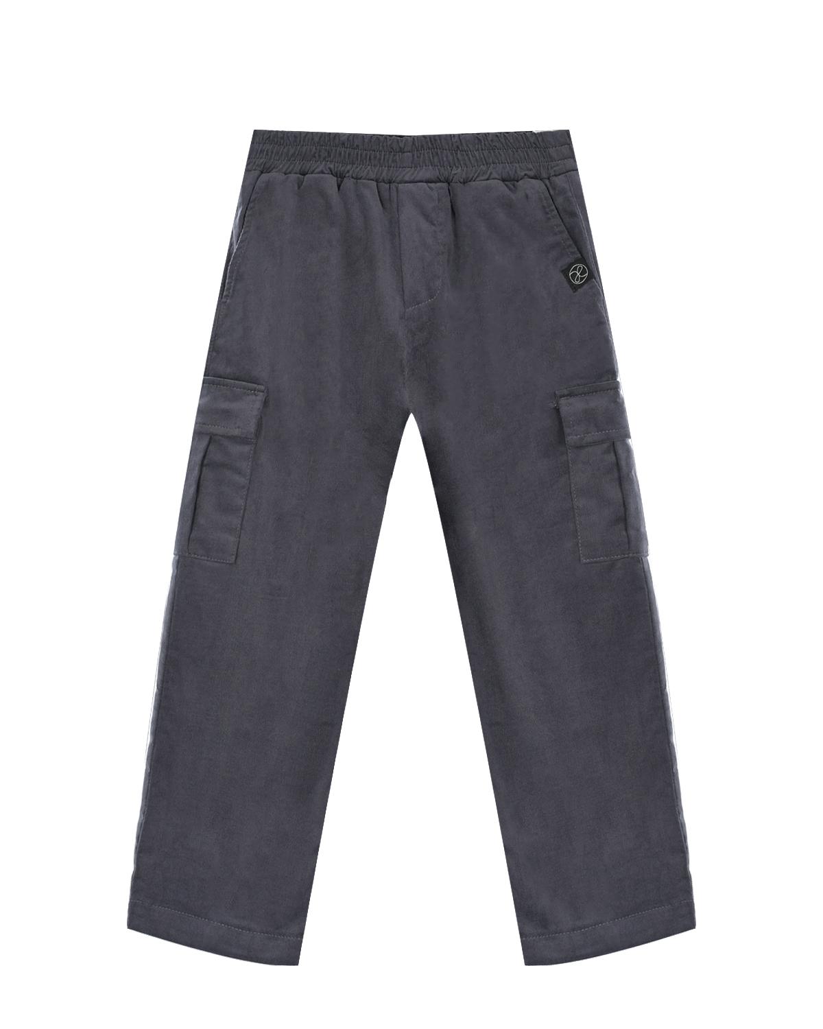 Вельветовые брюки с карманами-карго, темно-серые Dan Maralex