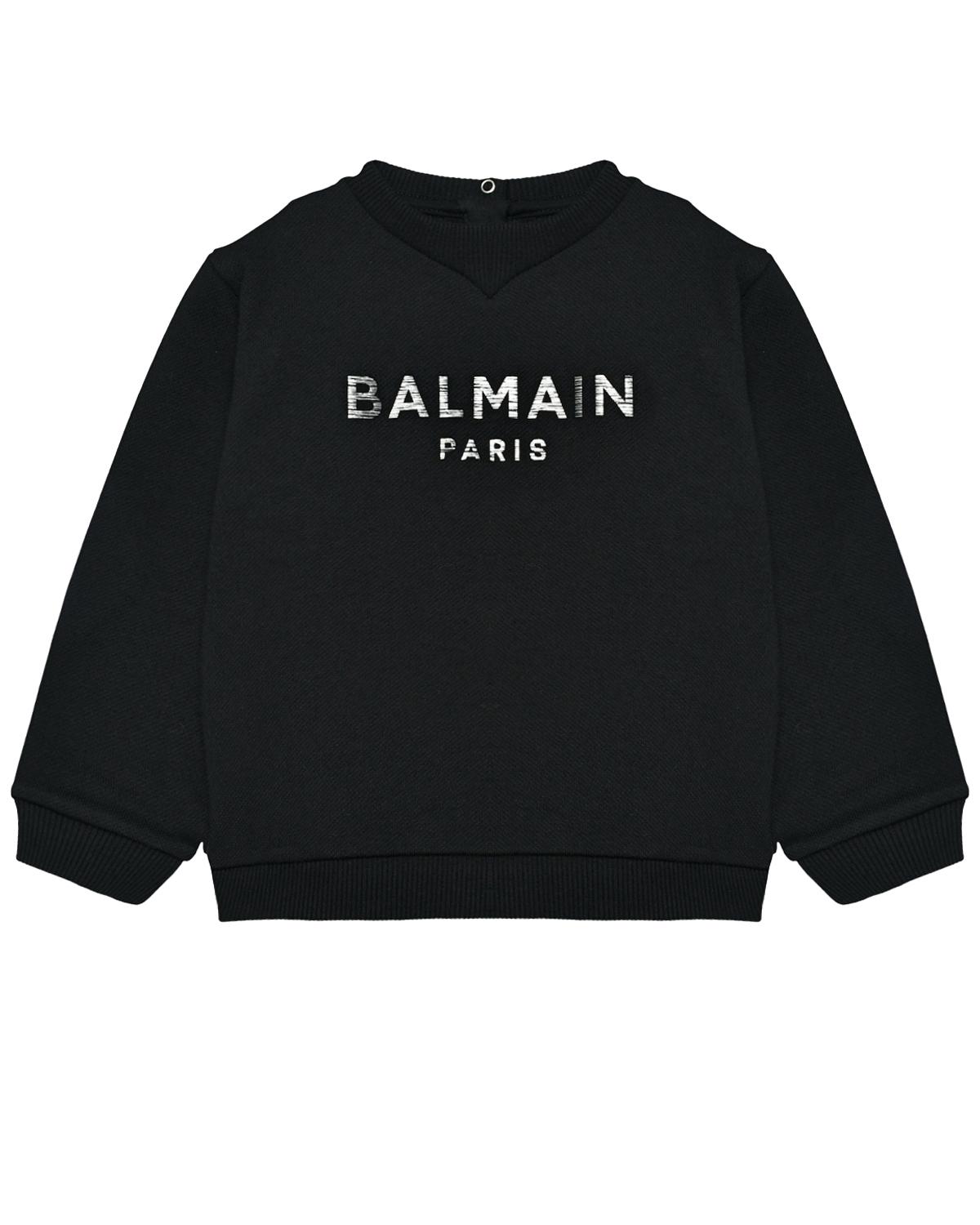 Свитшот с белым лого, черный Balmain