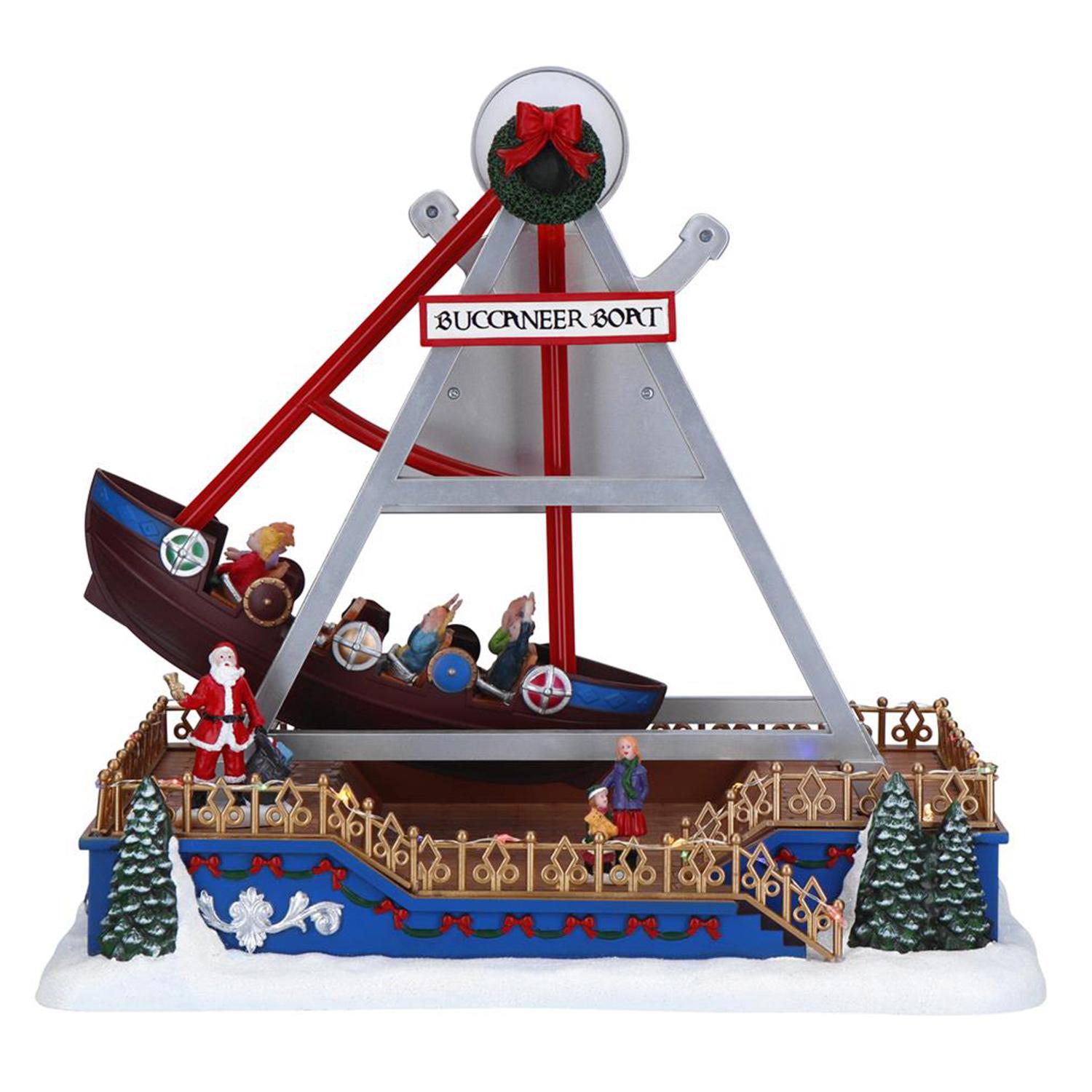 Новогодний сувенир Пиратский корабль, LED анимация, адаптер, 33х22х32 см Timstor