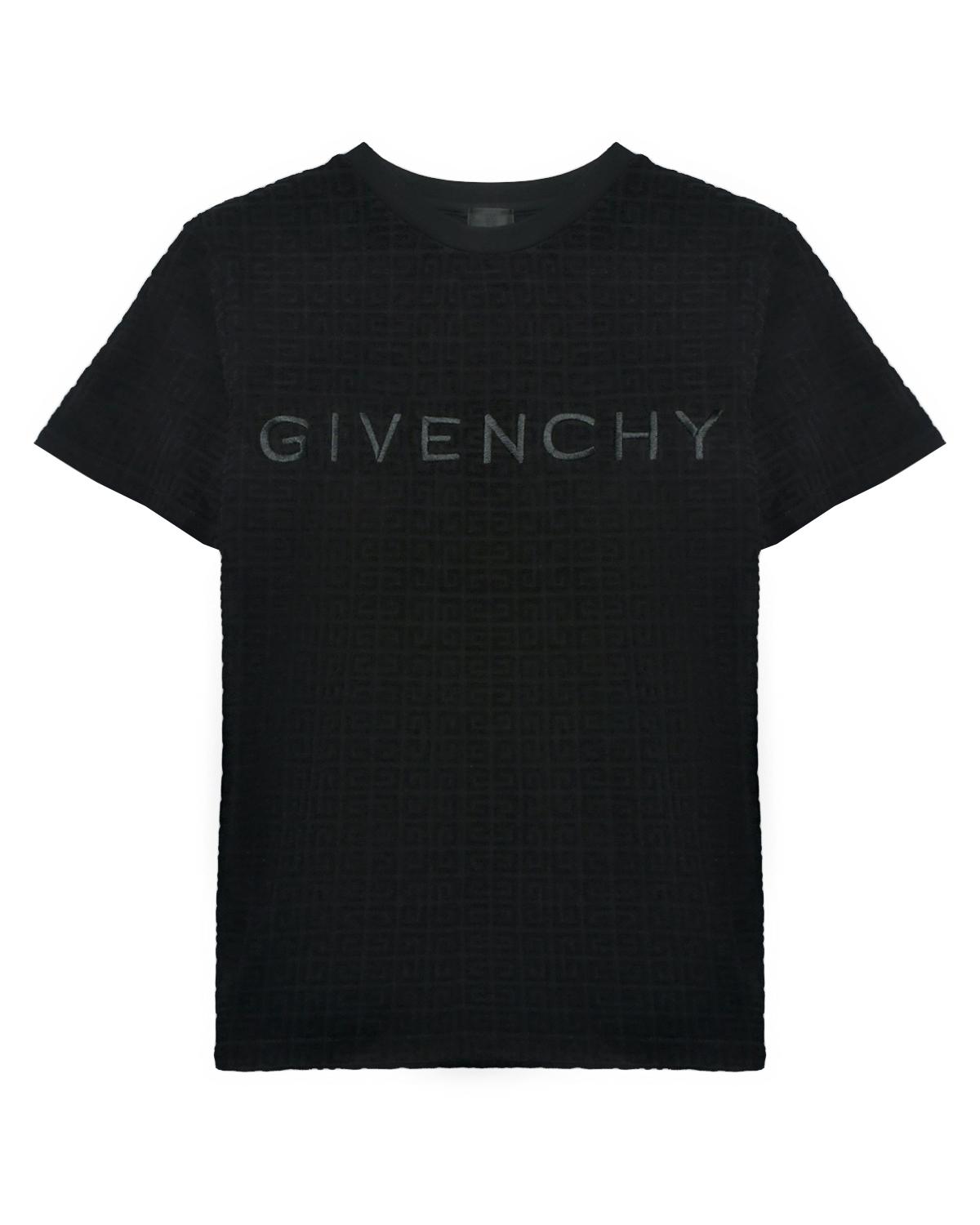 Футболка велюровая со сплошным лого Givenchy