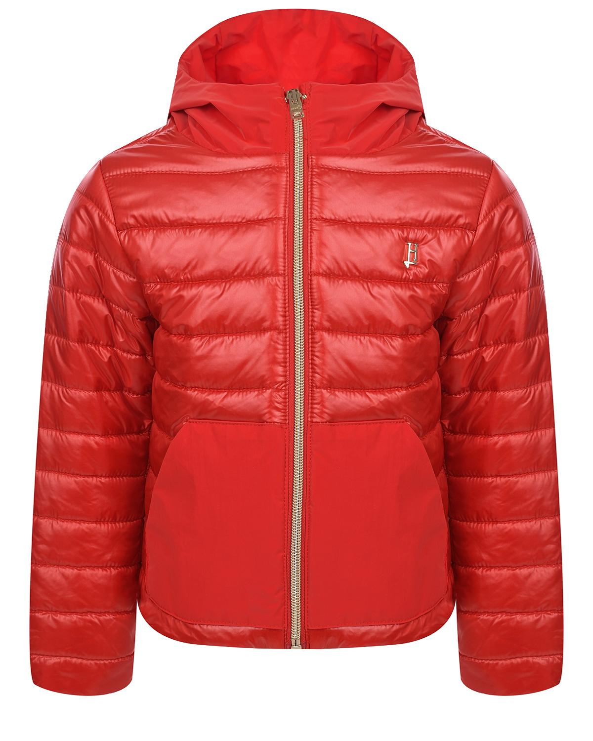 Herno | Красная стеганая куртка с капюшоном Herno