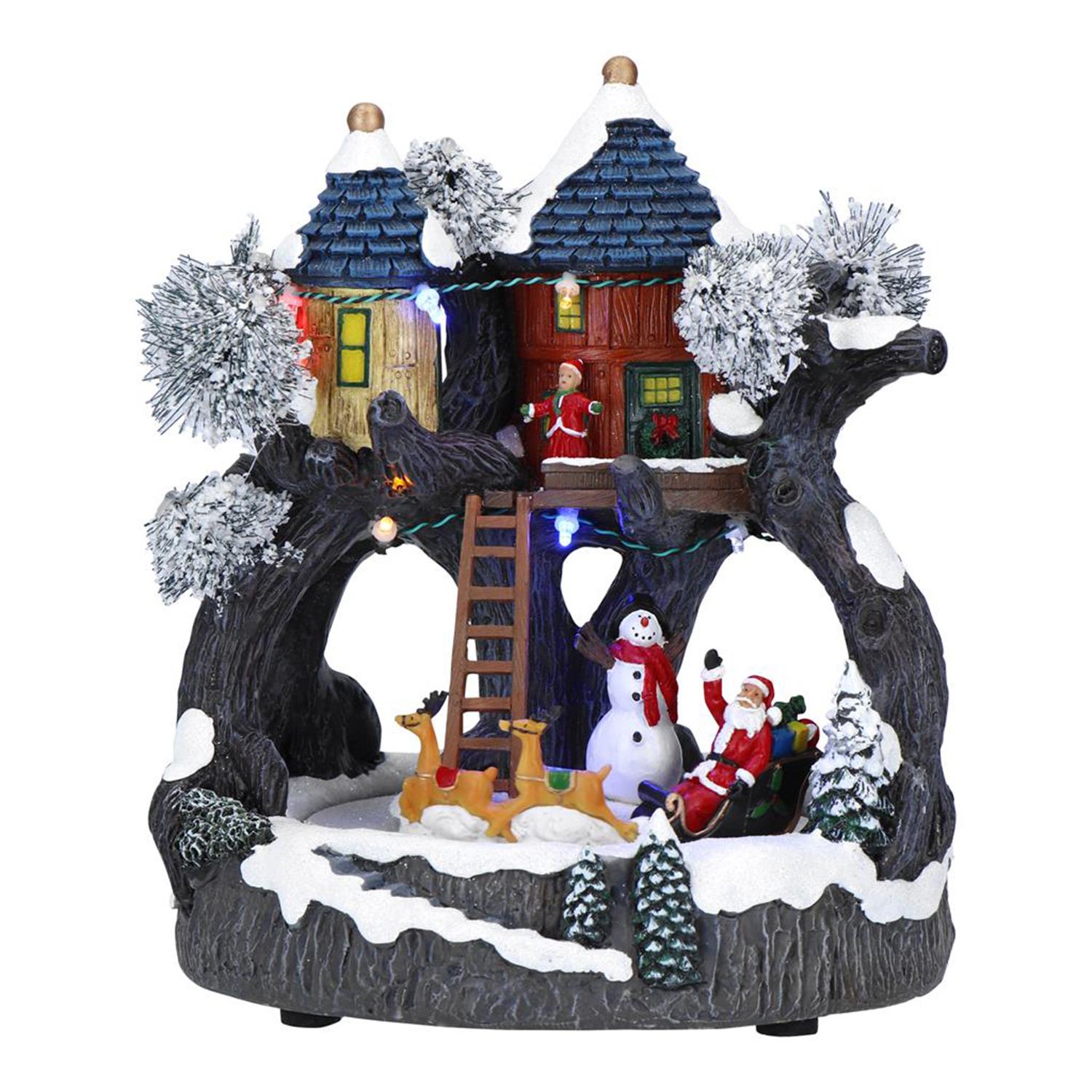 Новогодний сувенир Дом на дереве, LED музыка, 20,6x19,4x23,7 см Timstor