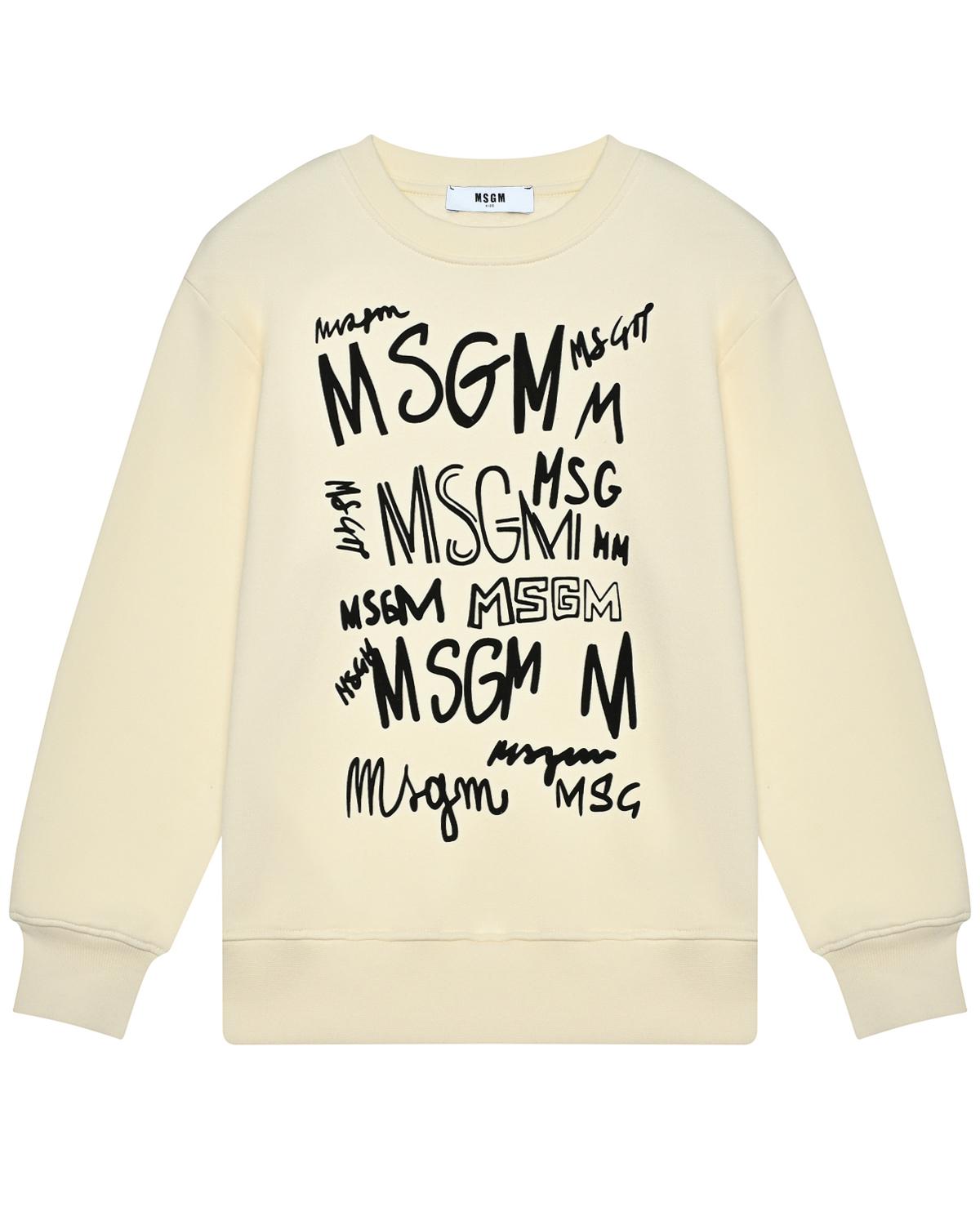 Свитшот с черным лого MSGM