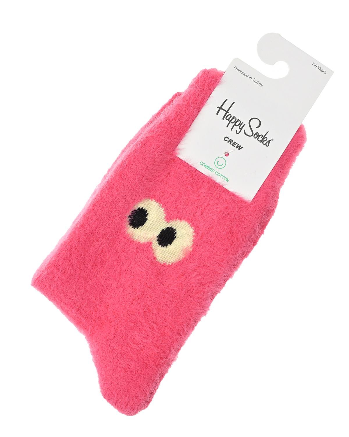 Носки цвета фуксии с декором "глаза" Happy Socks