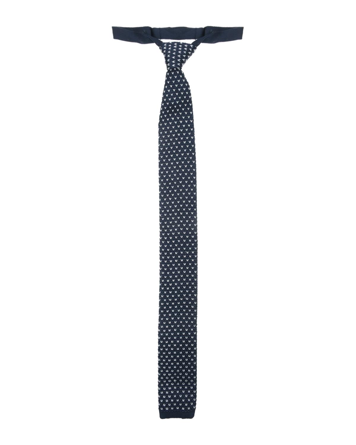 Синий вязаный галстук Silver Spoon