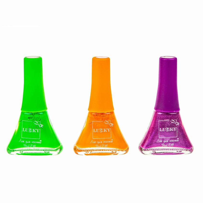 LUKKY | LUKKY Набор лаков для ногтей. зеленый, оранжевый, фиолетовый