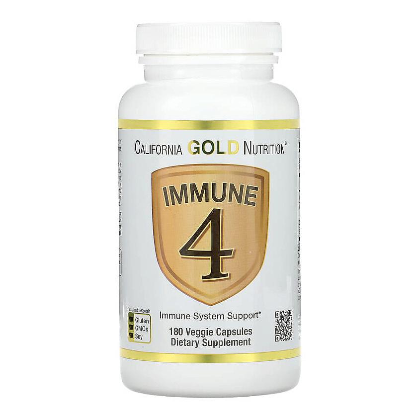 CALIFORNIA GOLD NUTRITION Средство для укрепления иммунитета Immune 4. 180 растительных капсул