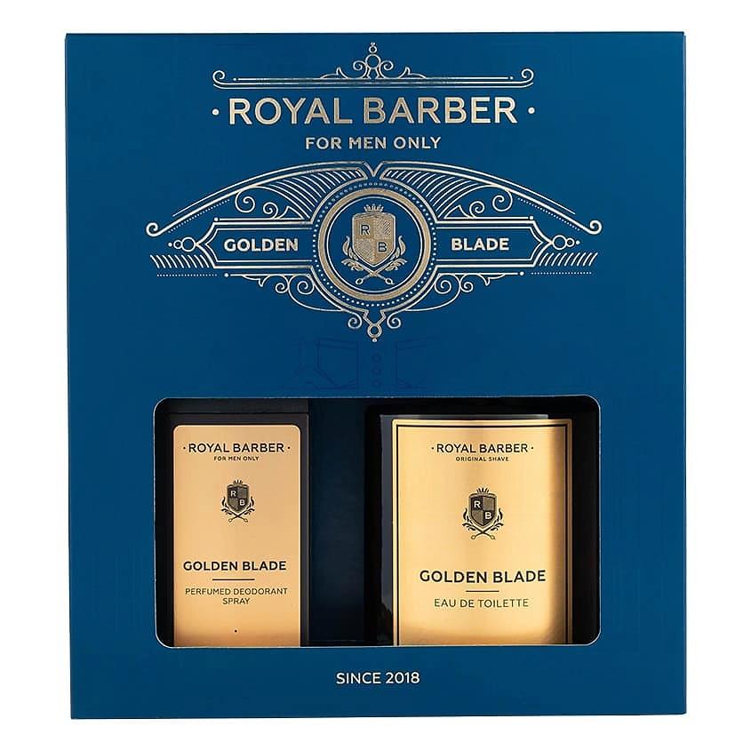 ROYAL BARBER Набор для мужчин "Golden Blade". Туалетная вода, спрей 100 мл + парфюмированный дезодорант-спрей 100 мл