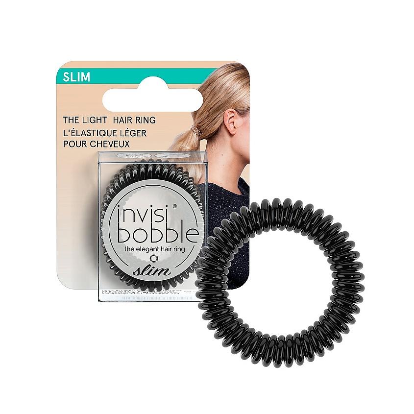 INVISIBOBBLE Резинка-браслет для волос SLIM True Black (с подвесом). 3 шт.