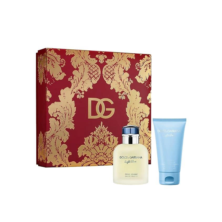 DOLCE&GABBANA Подарочный набор мужской Light Blue. Туалетная вода, спрей 75 мл + Крем для тела 50 мл