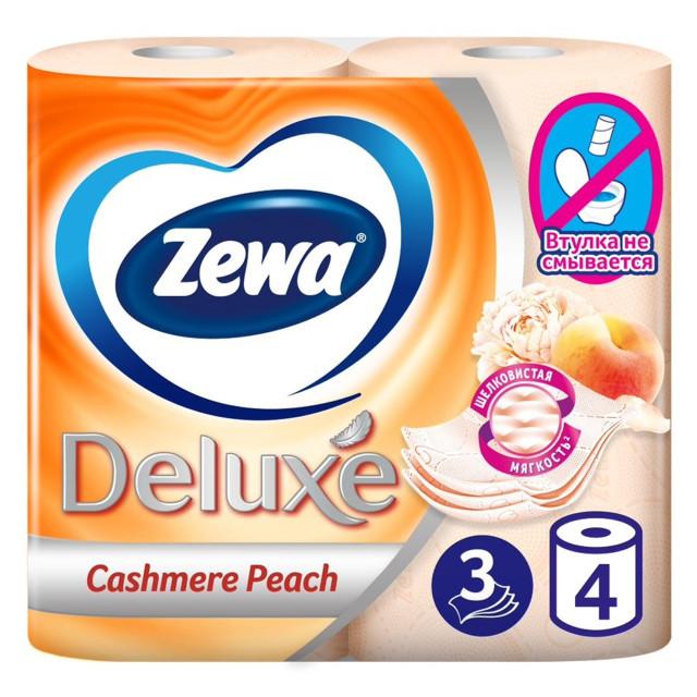 бумага туалетная ZEWA Deluxe 4шт в уп. 3-слойные 145 листов аромат персик