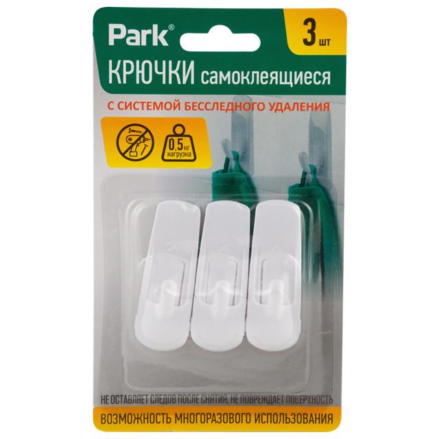 крючок самоклеящийся PARK белый до 0,2кг 3шт