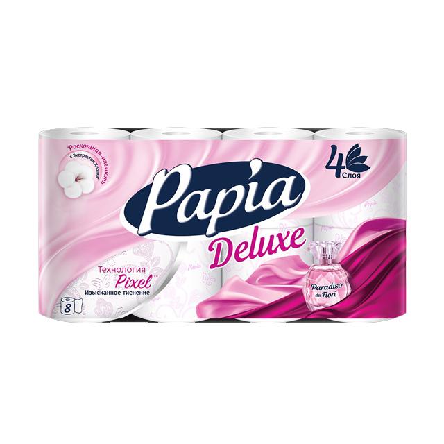 бумага туалетная PAPIA Deluxe Paradiso dei Fiori 8 шт/уп. 4-слойные 140 листов парфюмированная