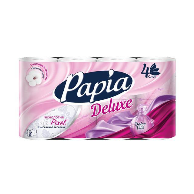 бумага туалетная PAPIA Deluxe Dolce Vita 8 шт/уп. 4-слойные 140 листов парфюмированная