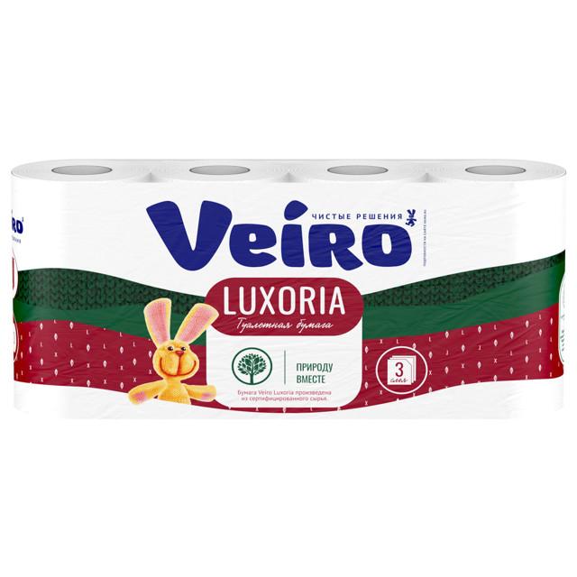 бумага туалетная VEIRO Luxoria 8шт в уп. 3-слойные 140 листов без аромата