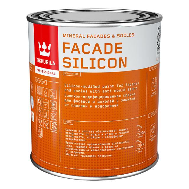 краска акриловая фасадная TIKKURILA Facade Silicon база А 0,9л белая, арт.700011473