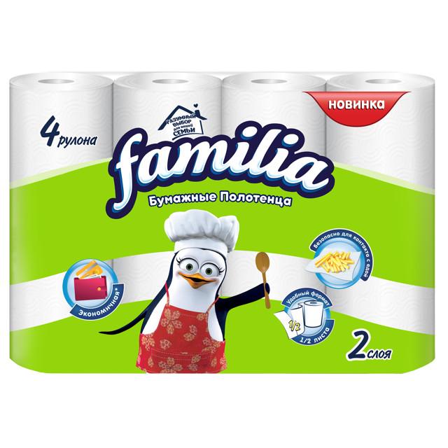 полотенца бумажные FAMILIA Classic 2-слойные 4шт