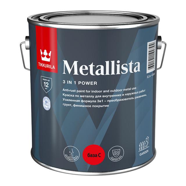 краска алкидная TIKKURILA Metallista по ржавчине 2,3л бесцветная, арт.710011843