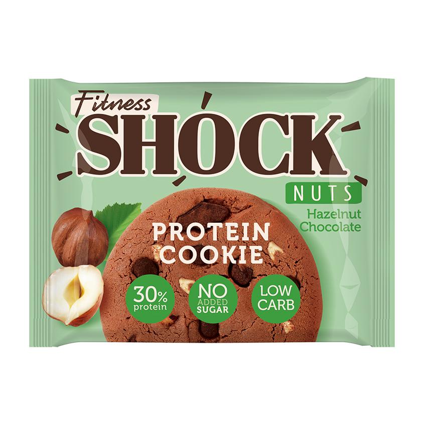 FITNES SHOCK | Печенье неглазированное `FITNES SHOCK` Фундук-шоколад 40 г