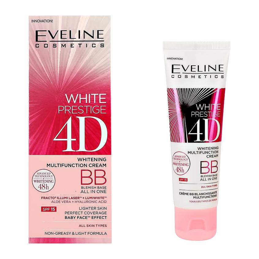 ВВ-крем для лица `EVELINE` WHITE PRESTIGE 4D многофункциональный 50 мл