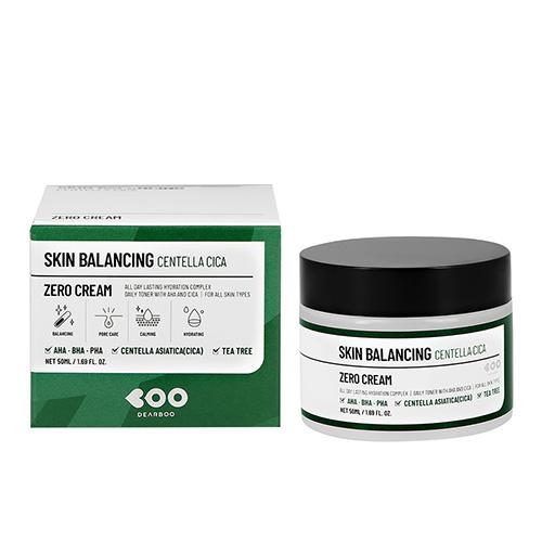 Крем для лица `DEARBOO` SKIN BALANCING с AHA, BHA и PHA-кислотами, экстрактом центеллы азиатской и маслом чайного дерева 50 мл