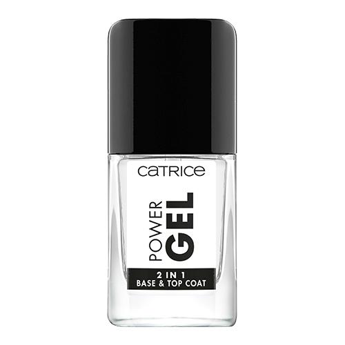 База и верхнее покрытие для ногтей `CATRICE` POWER GEL 2 в 1 с эффектом геля 10 мл